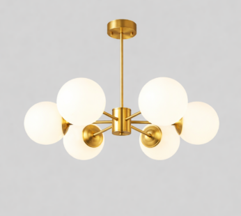 12 & 6-Head Modern Glass Chandelier – Gold Finish