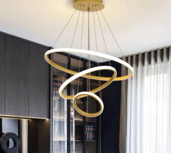 Smart LED Pendant Chandelier – Gold (Remote Control)