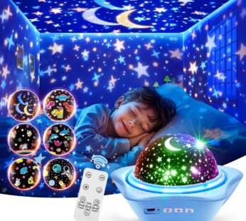 Kids Starry Projector Night Light | Galaxy Moon Lamp for Children’s Bedrooms